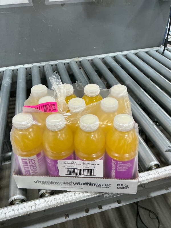 Photo 1 of 02/02/26--vitaminwater Re-Hydrate Zero Sugar Pineapple Passionfruit Flavored Water Beverage, 20 fl oz Bottle
