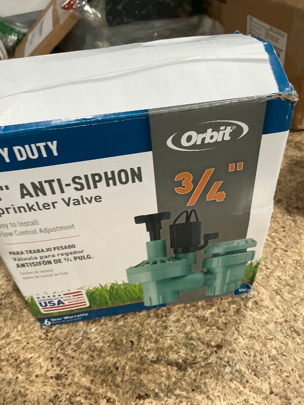 Photo 1 of 1-Pack Orbit 57623 3/4" FPT 100 Series Anti-Siphon Automatic Sprinkler Valve with Flow Control