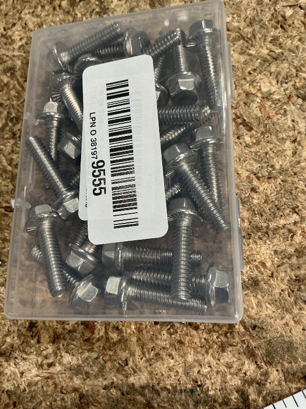 Photo 1 of 1/4-20 x 1 Flanged Hex Head Bolts Flange Hexagon Screws, Stainless Steel A2, DIN 6921, 25 PCS