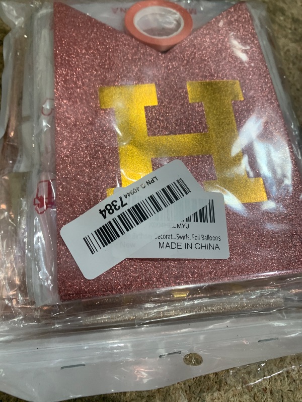 Photo 1 of 19th Birthday Decorations for Women Girls, Happy 19 Birthday Decorations for Her, Rose Gold Birthday Party Supplies with Banner, Number Balloons, Fringe Curtains, Hanging Swirls, Foil Balloons