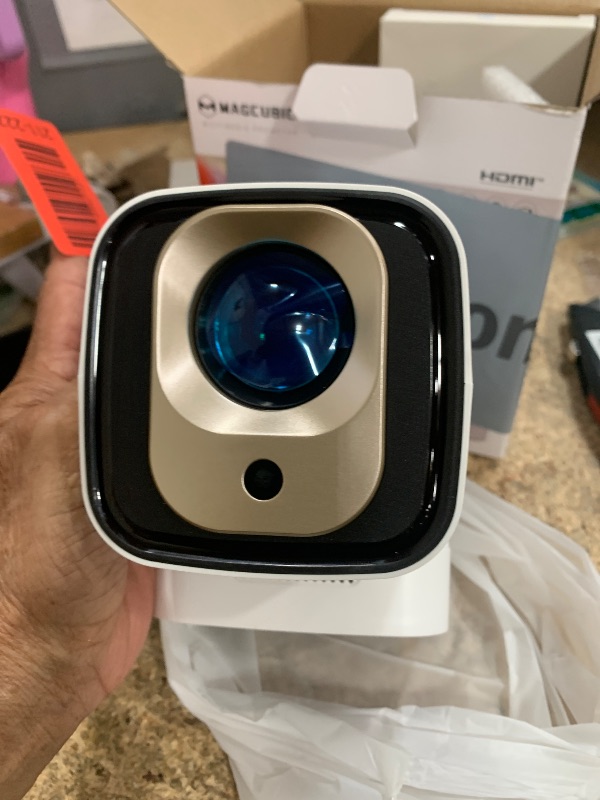 Photo 1 of ?Auto Focus&1080P?Magcubic Mini Smart Projector with 4K Support, Portable Projector with Wifi and Bluetooth, 5W Speaker, Built in Apps, Voice Control, Outdoor Movie Projector