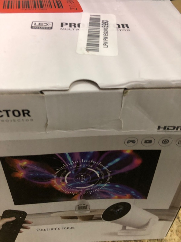 Photo 1 of ?Electric Focus?Mini Portable Projector with 4K Support, Bluetooth 5.4 WIFI6, 5watt Sound Base Speaker, 260 ANSI, Android 11, 210° Rotation , Auto Keystone Correction Video Projector HY300 PLUS