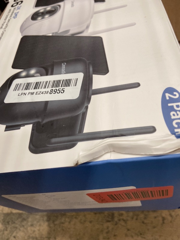 Photo 1 of 2K Cameras for Home Security-2.4G WiFi Outdoor Camera Wireless Solar/Battery Powered with solar panel, 360° Viewing, AI Human Detection, Color Night Vision, with SD Storage, Works with Alexa(2 Pack)