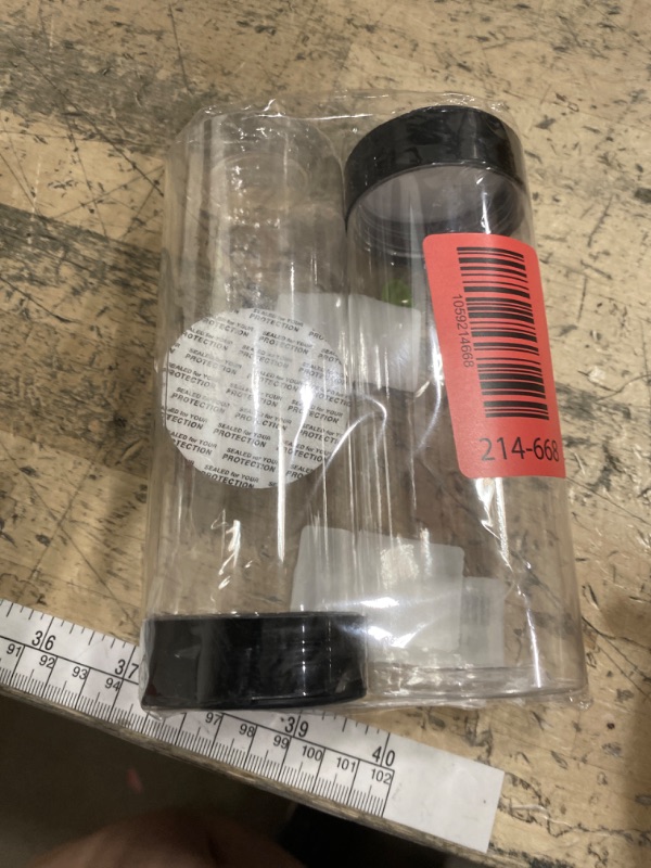 Photo 1 of 2PCS Clear Plastic Spice Jar with Shaker Lids Kitchen Seasoning Containers for Kitchen Storing Spice Powders (300ML)