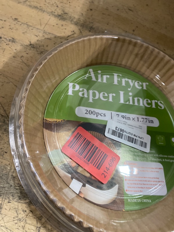 Photo 1 of 200PCS Air Fryer Liners Disposable: Round 7.9 Inch Non-Stick Airfryer Paper Liners - Food Grade Parchment Paper for 5 6 7 8 QT Air Fryer Baking and Roasting - Waterproof and OilProof (10 Inch on Top)