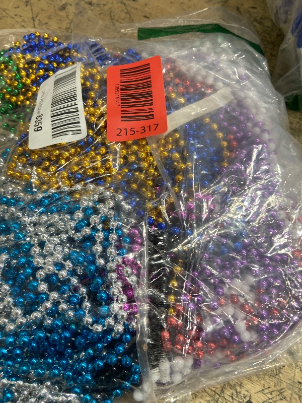 Photo 1 of 100 PCS Mardi Gras Beads Necklaces, 10 Colors 33 Inch Colorful Bead Necklaces Bulk Party Beads Necklace Round Beaded Necklaces for Mardi Gras, St. Patrick's Day, Christmas, Carnival Party Favor