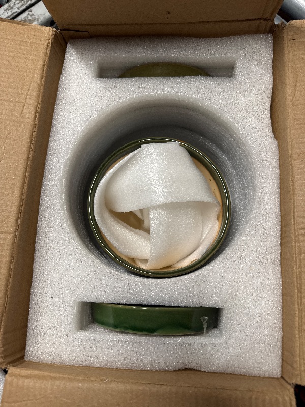 Photo 1 of ***ONLY 1 POT***Docrin Ceramic Plant Pots Indoor, 6.6 + 5.5 Inch Planters with Drainage Holes and Saucer for Home/Office Dark Green