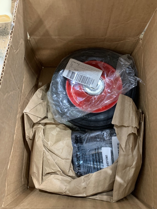 Photo 1 of (2-Pack) AR-PRO 6” x 1.5” Flat Free Solid Rubber Wheel Assemblies - Replacement Hand Truck Wheels with Ball Bearings and 1/2” Bore Hole Diameter - Heavy-Duty Solid Rubber Wheels 132 lbs Load Capacity