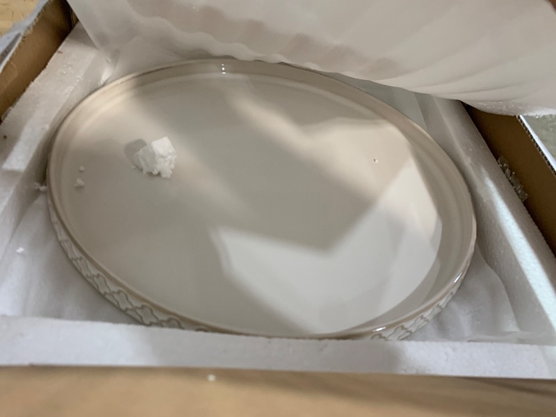 Photo 1 of **Only 3*** getstar 10.5” Ceramic Dinner Plates, Set of 4, Microwave & Dishwasher Safe, Salad Pasta Deep Plates with Embossments Set of 4 