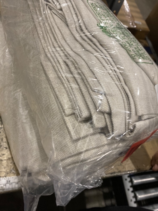 Photo 1 of 100% Blackout Shield Linen Blackout Curtains for Bedroom 108 Inches Long, Back Tab/Rod Pocket Living Room Drapes, Thermal Insulated Blackout Curtains 2 Panels Set, 50" W x 108" L,Cream