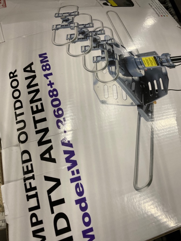 Photo 1 of ***MISSING ASSEMBLY PIECES*** PBD Outdoor Digital Amplified HDTV Antenna, 150 Mile Motorized 360 Degree Rotation, Wireless Remote Control, 59FT RG6 Coax Cable, Coaxial Grounding Block, UHF VHF 1080P 4K, Support 2 TVs