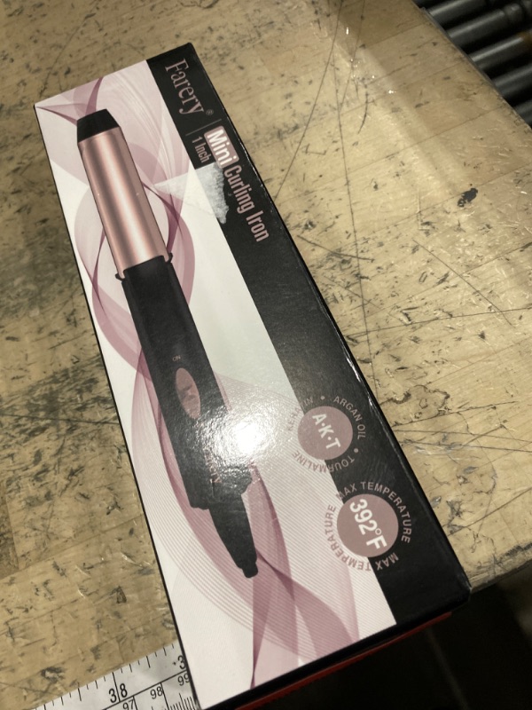 Photo 1 of 1 Inch Dual Voltage Ceramic Curling Iron with Keratin & Argan Oil, Mini Hair Curler, Travel Size with Storage Bag