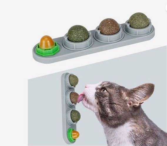 Photo 1 of ** UNKNOWN MISSING PIECES ** Catnip Ball For Cats Wall, 4 Pack Catnip Toys, Silvervine Balls, Edible Kitty Toys For Cats Lick 