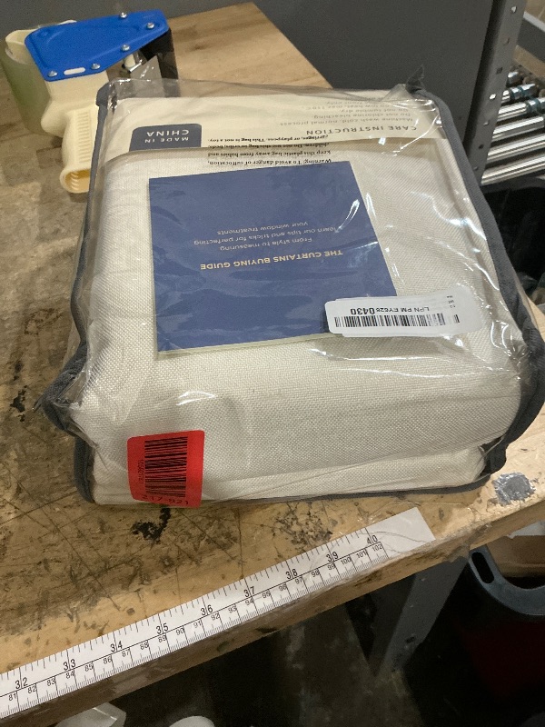 Photo 1 of 100% Blackout Shield Linen Blackout Curtains for Bedroom 120 Inches Long, Back Tab/Rod Pocket Living Room Drapes, Thermal Insulated Blackout Curtains 2 Panels Set, 50" W x 120" L, Light Cream