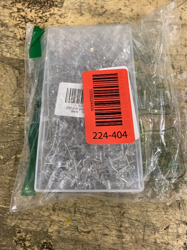 Photo 1 of 200 Pcs Push Pins Tacks, Thumb Tacks for Wall, Clear Plastic Head, Steel Point, Decorative Push Pins, Standard Thumb Tacks for Bulletin Board, Corkboard, Map, Calendar, Photo, Home, Office
