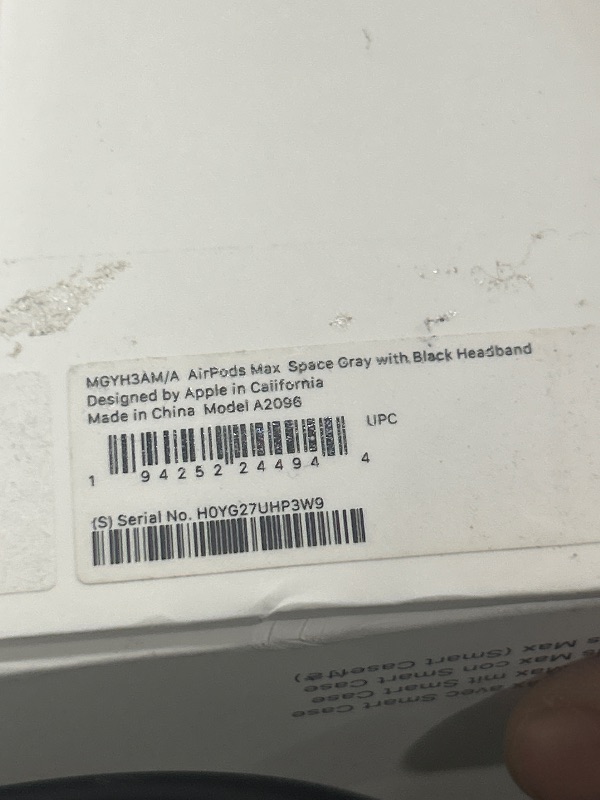 Photo 1 of *See notes* Apple AirPods Max Wireless Over-Ear Headphones, Active Noise Cancelling, Transparency Mode, Personalized Spatial Audio, Dolby Atmos, Bluetooth Headphones for iPhone – Space Gray