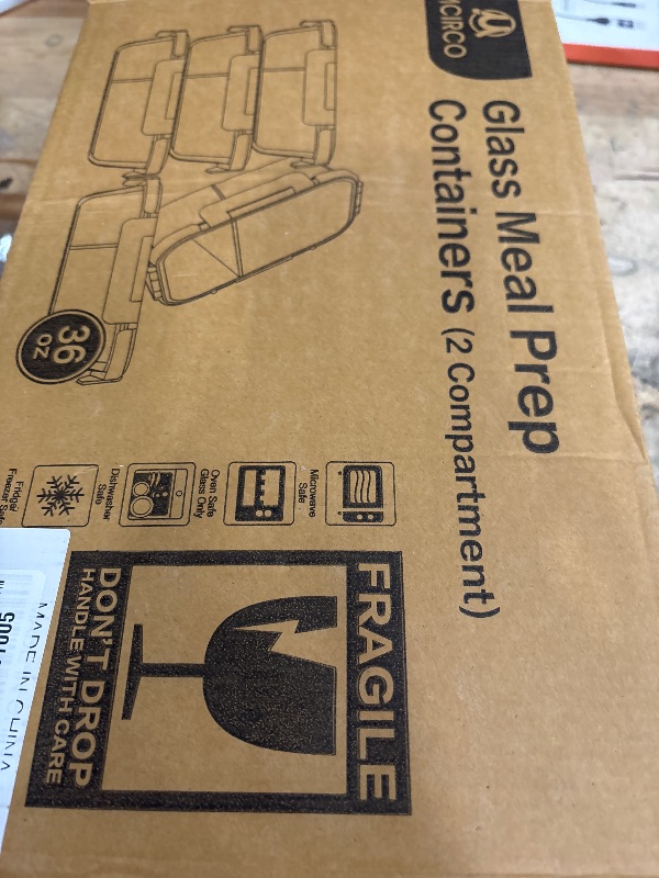 Photo 1 of [5-Pack,36 Oz]Glass Meal Prep Containers 2 Compartments Portion Control with Upgraded Snap Locking Lids Glass Food Storage Containers, Microwave, Oven, Freezer and Dishwasher (4.5 Cups, White)