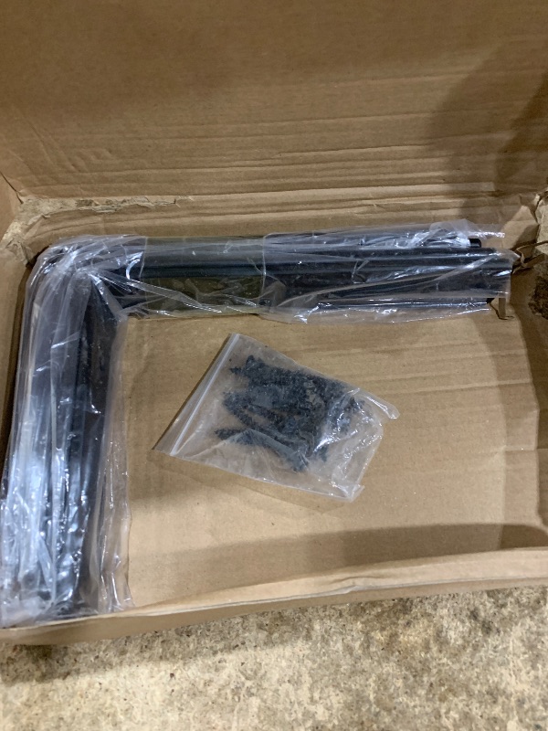 Photo 1 of 4 Pack - L 8" x H 6" x W1.5, 5mm Thick Black L Shelf Bracket, Iron Shelf Brackets, Metal Shelf Brackets, Floating Shelf, Shelf Supports with Screws