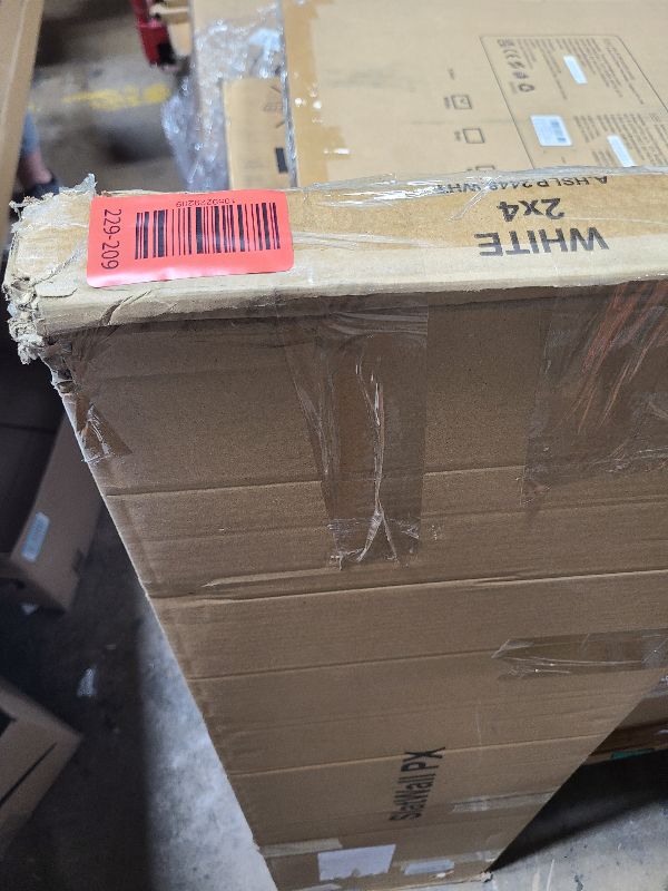 Photo 1 of 2'H x 4'W Slatwall Panel Garage Wall Organizer: Heavy Duty Wall Mounted PVC Wall Rack, Interlocking Slat Wall Paneling for Garage Wall Storage, Slatwall Board or Slatwall Shelves System - White