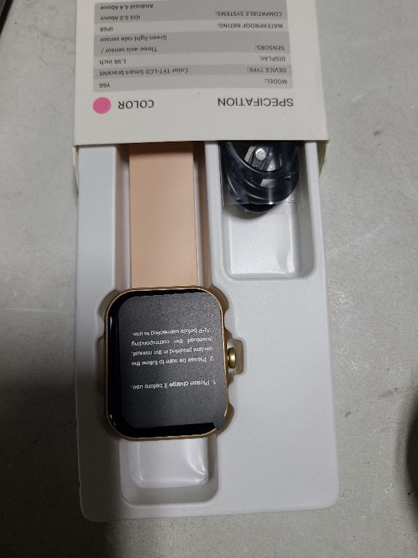 Photo 1 of 2025 Smart Watch for Men Women, 1.96" HD Fitness Tracker Running Watch (Answer/Make Call), IP68 Waterproof,Pedometer, Step/Sleep/Heart Rate Monitor,110+ Sport Mode Smartwatch for iOS Android,Pink