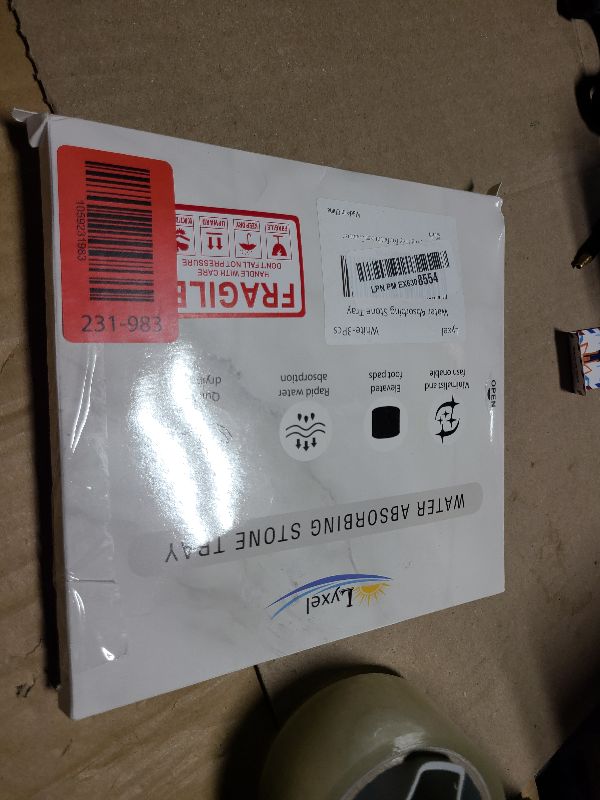 Photo 1 of 3PCS Stone Drying Tray, Stones Soap Trays, Water Absorbing Stone Tray for Sink, Fast Dry Diatomite Stones Mat, Used for Hand Soaps,Sponge,Toothbrush Holder in Bathroom Counter and Kitchen Sinks