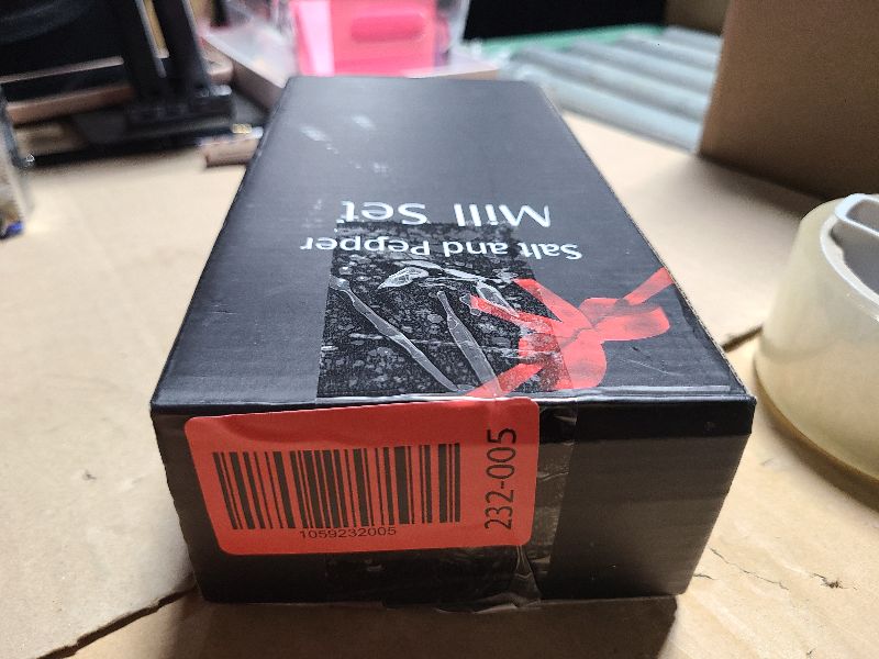 Photo 1 of 2-Piece Salt and Pepper Grinder Set, 8 Inch Wooden Salt and Pepper Mills with Adjustable Coarseness, Refillable Manual Pepper Mill Grinder for Home Cooks (Brown)