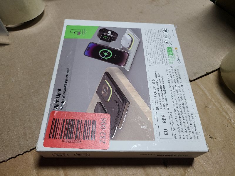 Photo 1 of 3 in 1 Foldable Charging Station for Apple Products,Wireless Charger for iPhone 17 16 15 14 13 12 Pro Max,Travel Dock Adapter&Light for iWatch Series 11 10 9 Ultra 3/2 SE 3/2,for AirPods 4 3 2 Pro 3/2