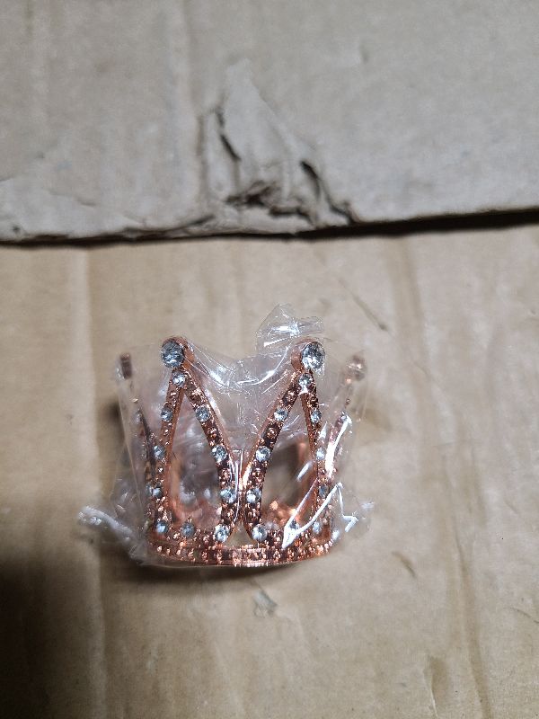 Photo 1 of 12 Pieces Crown Cake Topper Mini Baby Crown Tiny Queen Crown Small Princess Headpiece Cake Decoration for Women Lady Girl Bridal Wedding Royal Themed Baby Shower Decor Birthday Party (Rose Gold)