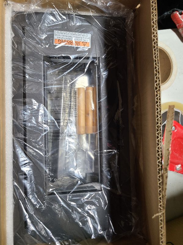 Photo 1 of 28-inch Table Top Propane Fire Pit, 40,000 BTU Tabletop Firepit for Patio, Outdoor Portable Rectangular Fire Bowl w/Wind Glass Shield, Glass Rocks - Carbon Gray