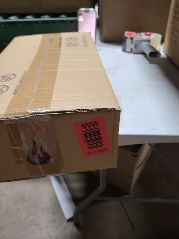 Photo 1 of 28-inch Table Top Propane Fire Pit, 40,000 BTU Tabletop Firepit for Patio, Outdoor Portable Rectangular Fire Bowl w/Wind Glass Shield, Glass Rocks - Carbon Gray