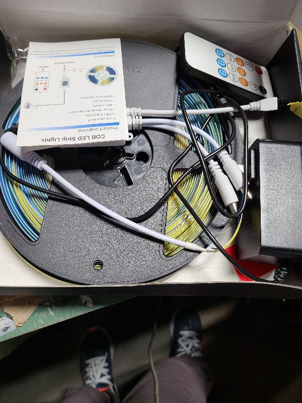 Photo 1 of 100FT COB Led Strip Lights, Uniform 6500K COB Rope Light,Bright Daylight White lights,High Density,App/Remote Control,Indoor 24V Cuttable Cabinet Lights for Bedroom,Bookshelf,Showcase,Kitchen