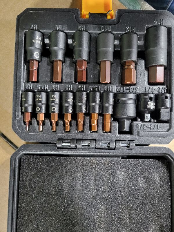 Photo 1 of 16-Piece Metric Hex Bit Socket Set - Premium S2 Steel 2mm-14mm Allen Socket Set with Socket Adapters, 1/4”, 3/8” and 1/2” Drive | Professional Mechanic Garage Tools