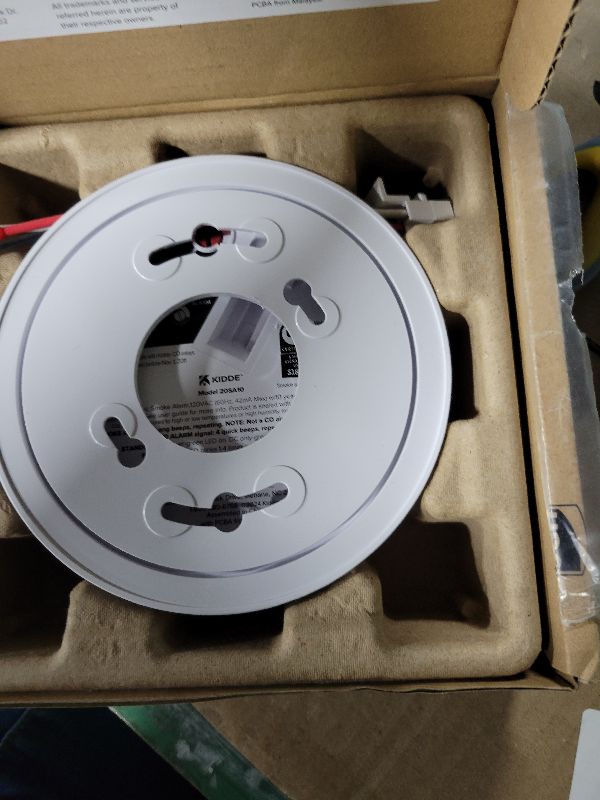 Photo 1 of Kidde Hardwired Smoke Detector, 10-Year Battery Backup, Interconnectable, LED Warning Light Indicators, 20SA10