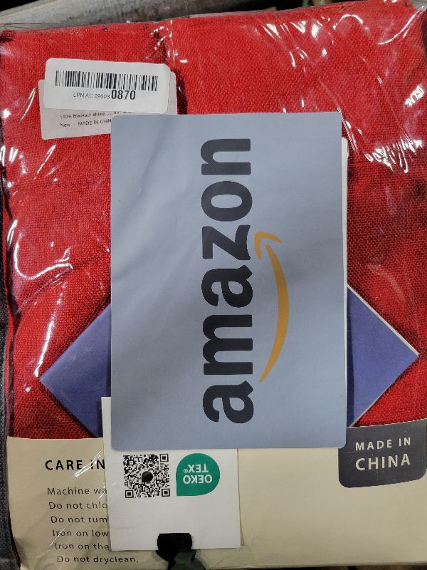 Photo 1 of 100% Blackout Shield Linen Blackout Curtains for Bedroom 96 Inches Long, Back Tab/Rod Pocket Living Room Drapes, Thermal Insulated Blackout Curtains 2 Panels Set, 50" W x 96" L, Red