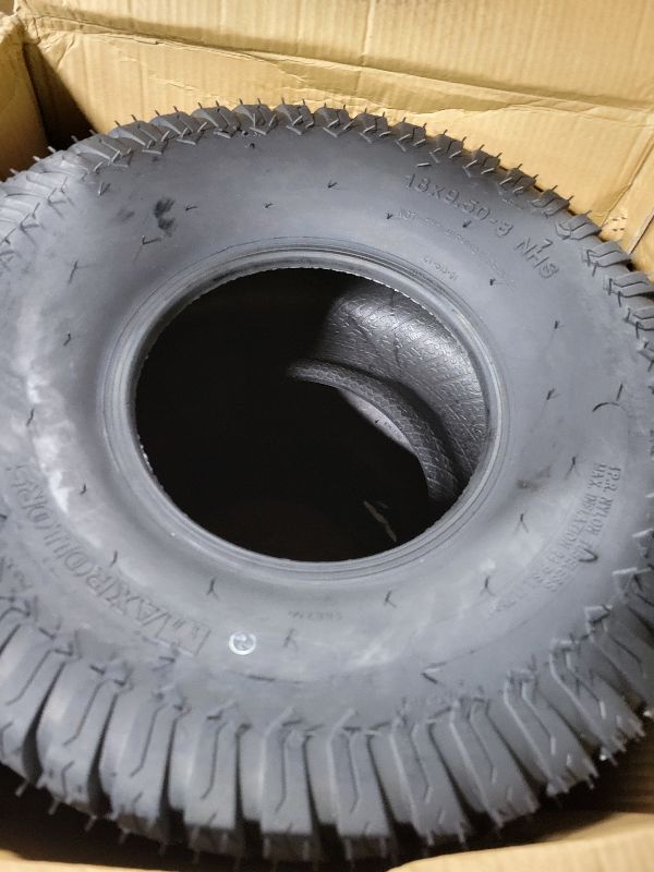 Photo 1 of (2 Pack) MAXROLLORS 18x9.50-8 Lawn Mower Tires, 18x9.5-8 for Garden Tractor Riding Lawnmower Tire, 4 Ply Tubeless, Turf-S Pattern, 1040 lbs Capacity