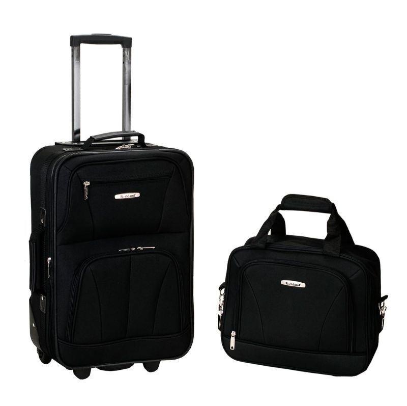 Photo 1 of 
Rockland Fashion Softside Upright Luggage Set, Expandable, Black, 2-Piece 