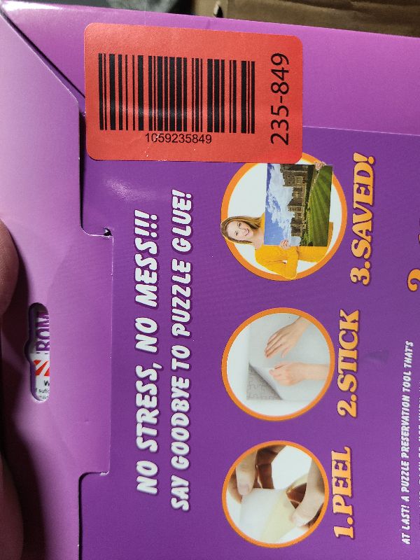 Photo 1 of 12 Adhesive Puzzle Saver Sheets - Preserve 2 x 1000 Pieces Jigsaw Puzzles - No Stress No Mess - Puzzle Glue Sheets Peel and Stick (12 PuzzleSheets with 4 Adhesive Hangers)