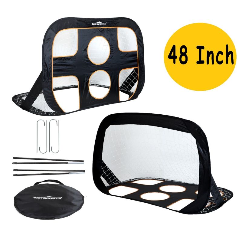 Photo 1 of 2 in 1 Pop Up Kids Soccer Goal, Foldable Portable Football Goal,Children's Soccer Net Target, Indoor Outdoor Sports & Training,Shooting Practice for Backyard Play