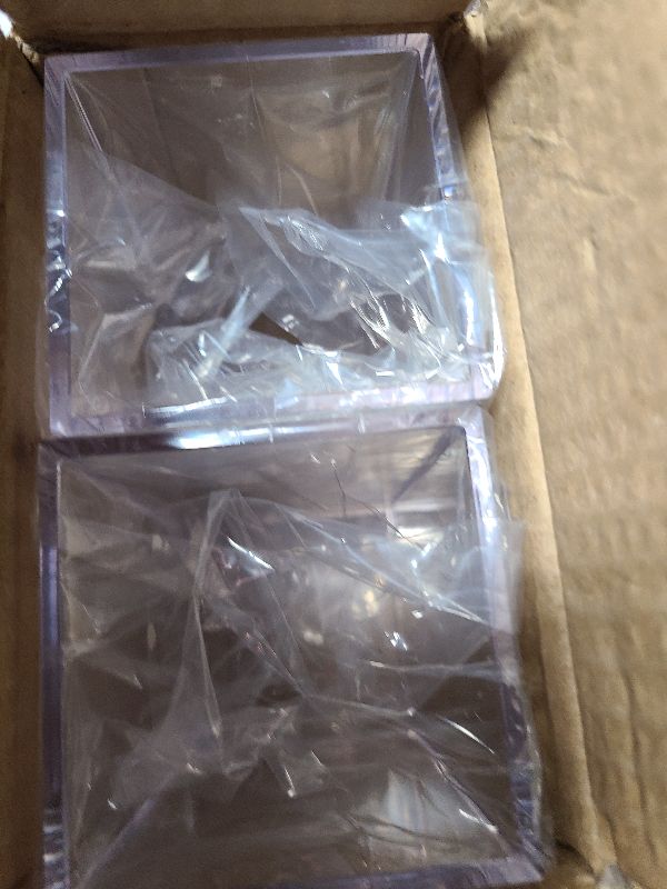 Photo 1 of 2 Pack Clear Acrylic Pencil Pen Holder Cup,Desk Accessories Holder,Makeup Brush Storage Organizer,Modern Design Desktop Stationery Organizer for Office School Home Supplies,2.6x 2.6x 4 inches