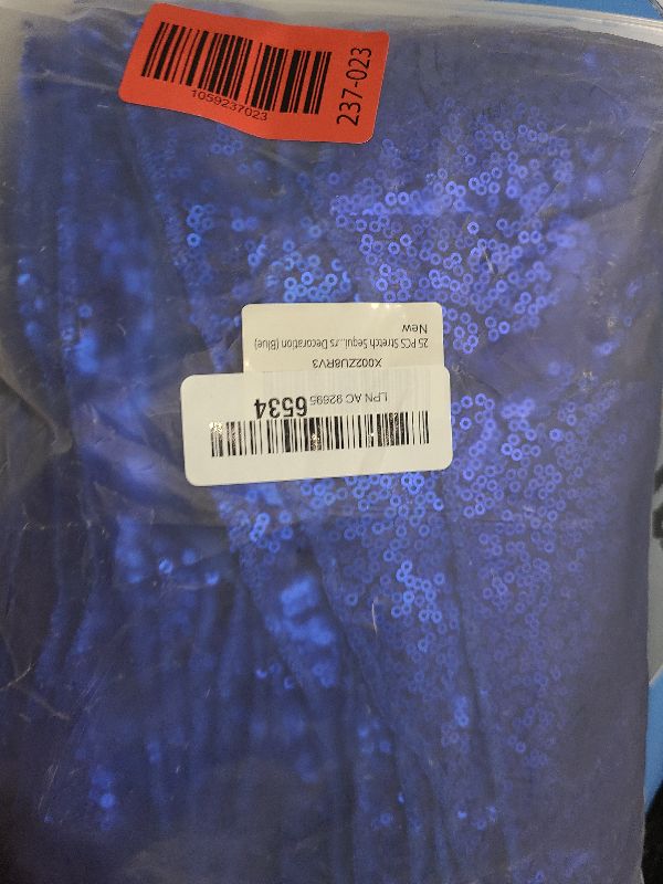 Photo 1 of 25 PCS Stretch Sequin Chair Sashes Chair Stretchy Spandex Bands for Wedding Reception Events Banquets Chairs Decoration (Blue)