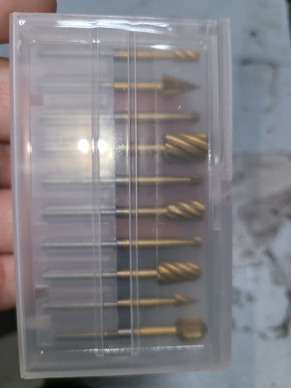 Photo 1 of 10Pcs HSS Router Carbide Engraving Bits & 10Pcs Router Bit with 1/8"(3mm) Shank Power Rotary Tools for DIY Woodworking, Carving, Sculpting, Engraving, Drilling.