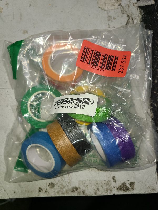 Photo 1 of 12PCS Colored Masking Tape, Colored Tape for Kids Art Supplies, DIY Craft Tape, Colored Painters Tape for Labeling, Classroom, Decorative, Rainbow Color Tape Rolls 2/3In x 13Yards(1.7cm x 12m)