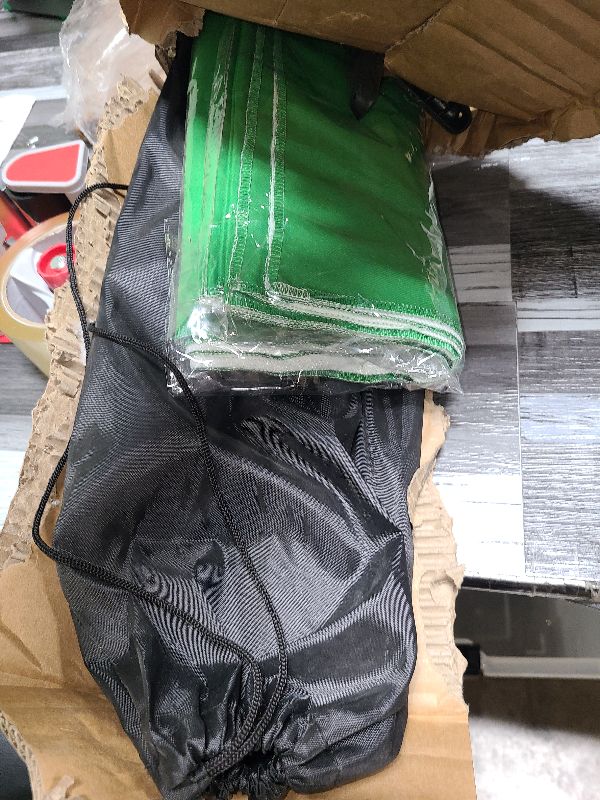 Photo 1 of 2-in-1 White Green Screen Backdrop Stand Kit, 5x6.5 ft Greenscreen Background with Stand for Streaming, Zoom, Photography with Clips & Carrying Bag