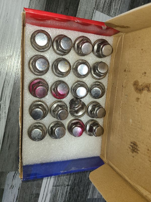 Photo 1 of 12x1.5 Lug Nuts 20 Pcs Chrome Closed End Mag Style Lug Nuts with Washer 13/16" (21mm) Hex Compatible with Toyota Camry/Corolla/Tacoma Lexus