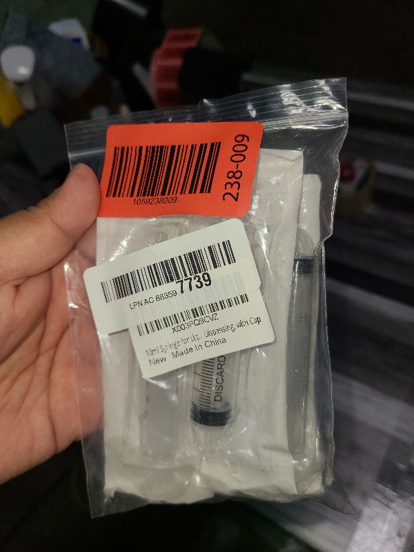 Photo 1 of 10ml Syringe for Liquid, Oral, Scientific Labs, Measurement, Dispensing, with Cap- 3 Pack