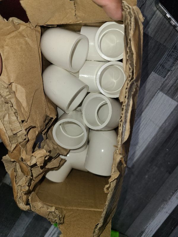 Photo 1 of 20 Pack 1" 90 Degree Elbow Pipe Fittings 2 Way Right Angle PVC Pipe Fitting, Furniture Build Grade SCH40 (Socket x Socket) 1" PVC Fitting Connectors for DIY PVC Shelf Garden Support Structure