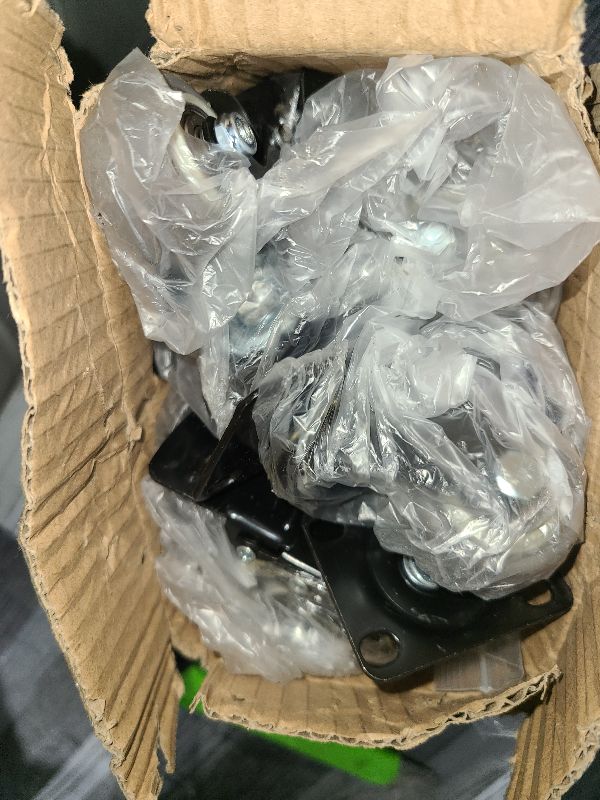 Photo 1 of 1.5" Casters Set of 8 Heavy-Duty Industrial Caster Wheels with Brake PU No Noise Wheels with Double Locking and Double Ball Bearing Swivel Locking Casters for Workbench, Furniture, Plate Castors Grey