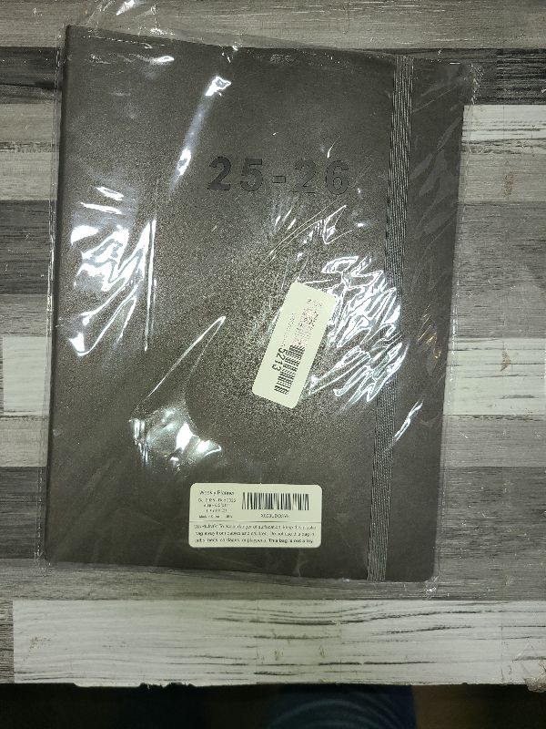 Photo 1 of 2025-2026 Planner - Weekly and Monthly Planner, Oct 2025 - Dec 2026, Vegan Leather Cover, Elastic Closure, 8.5"x11", Grey