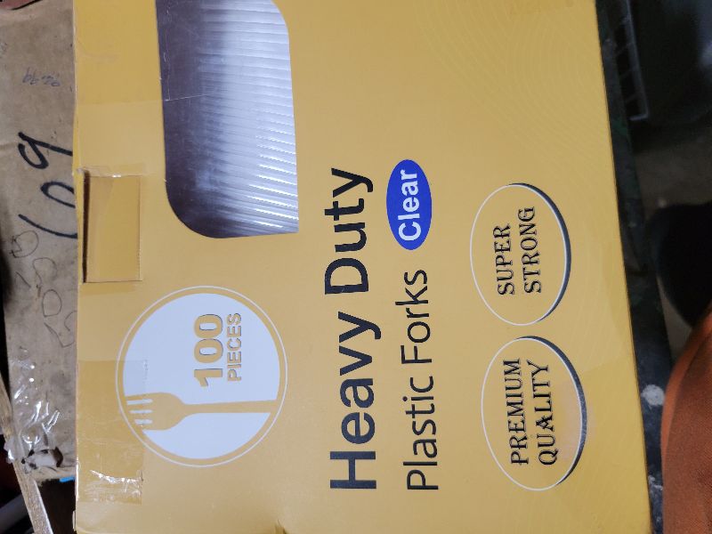 Photo 1 of [100 Count] Clear Plastic Forks Heavy Duty, Premium Disposable Forks, Durable Plastic Cutlery for Parties, Picnics, Big Event, Daily Use - Heat Resistant & BPA Free