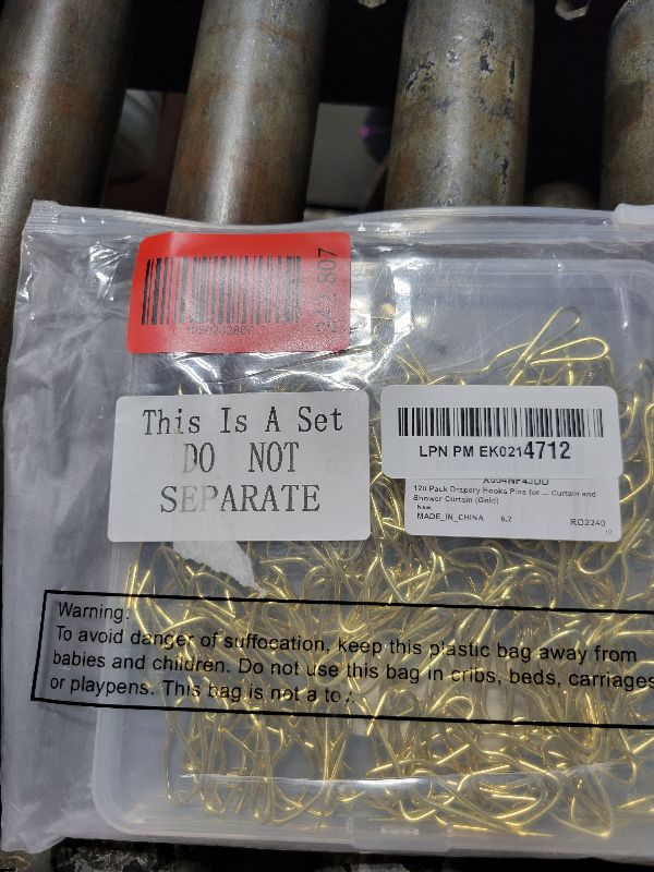 Photo 1 of 120 Pack Drapery Hooks Pins for Curtains, Metal Curtain Hooks Pins for Drapes Pinch Pleat Hooks with Clear Box 1.2 Inch for Window Curtain, Door Curtain and Shower Curtain (Gold)